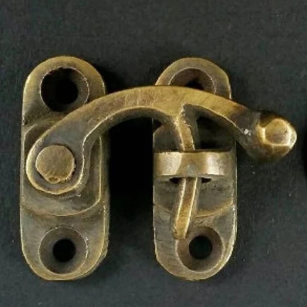 Vintage Brass Hook Latch door gate  Antique Toggle Swing Hook Solid Brass Lock
